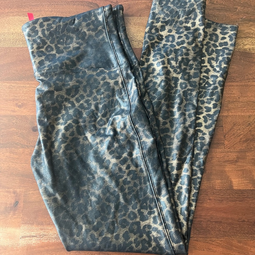 Spanx Faux Leather Leggings Animal Print